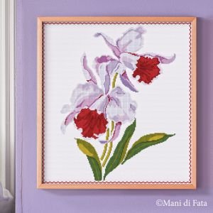 Tela aida e occorrente per quadro orchidee