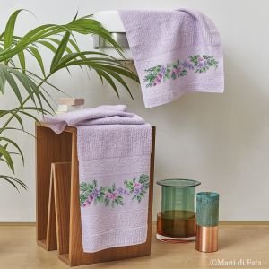 Kit punto croce per asciugamano ‘Nuance di fiori’