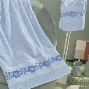 Kit punto croce parure asciugamani 'Fiori blu'