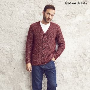 Pullover mélange uomo in maglia
