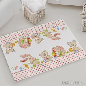 Tela aida per tappeto baby orsi e conigli