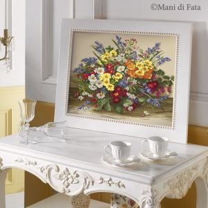 Kit mezzopunto per quadro con vaso di fiori
