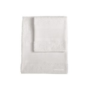 Parure asciugamani in cotone da ricamare a punto croce greca opaca
