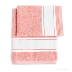 Parure asciugamani ricamabili di cotone con punto spugna