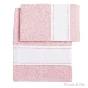 Parure asciugamani in cotone da ricamare a punto croce