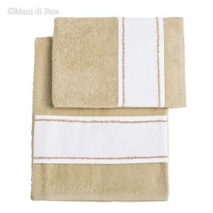 Parure asciugamani in cotone da ricamare