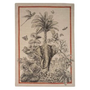 Strofinaccio in lino stampato Tantra elefante