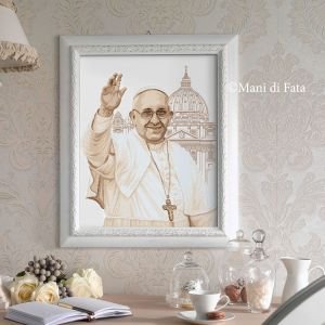 Schema ritratto Papa Francesco a punto croce