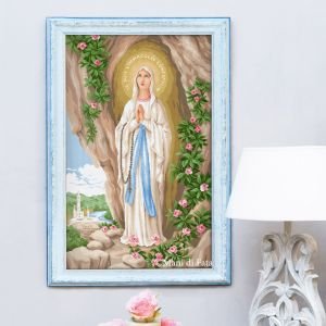 Schema punto croce per quadro 'Madonna di Lourdes'