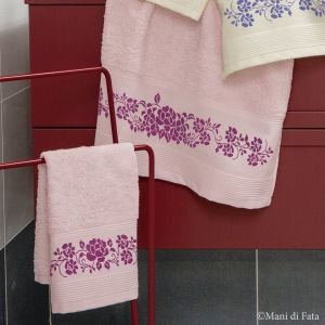 Kit punto croce per set asciugamani 'Monocromia rosa'