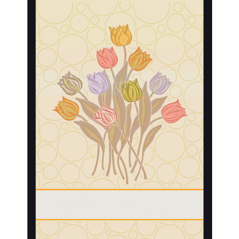 Strofinaccio in cotone da ricamare stampa tulipani