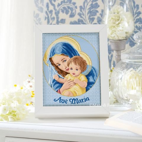 Kit punto croce per quadro Madonna col Bambino