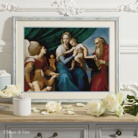 Kit punto croce per quadro Madonna col Bambino