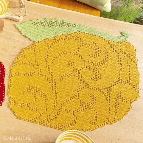Schema filet per tovaglietta americana a forma di limone